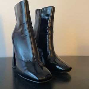 Black leather booties size 7